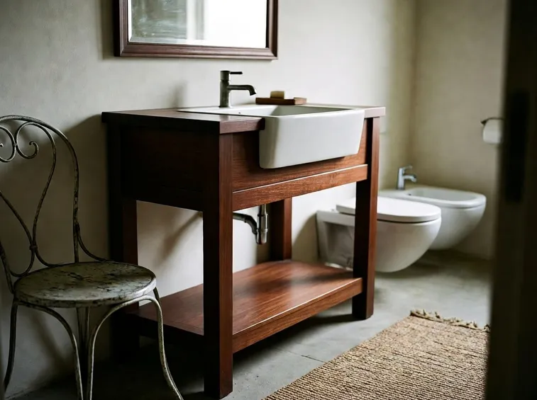 arredare un bagno in arte povera