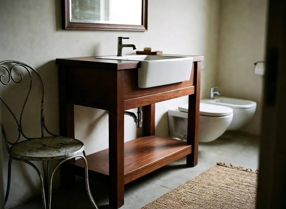 arredare un bagno in arte povera