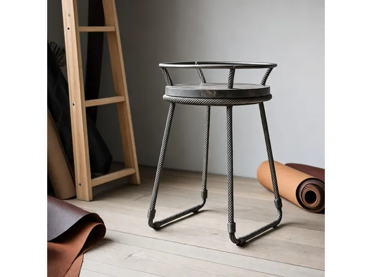 sgabello con funi metalliche