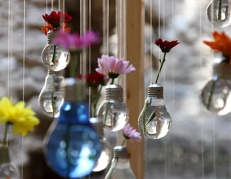 lampadine come porta fiori