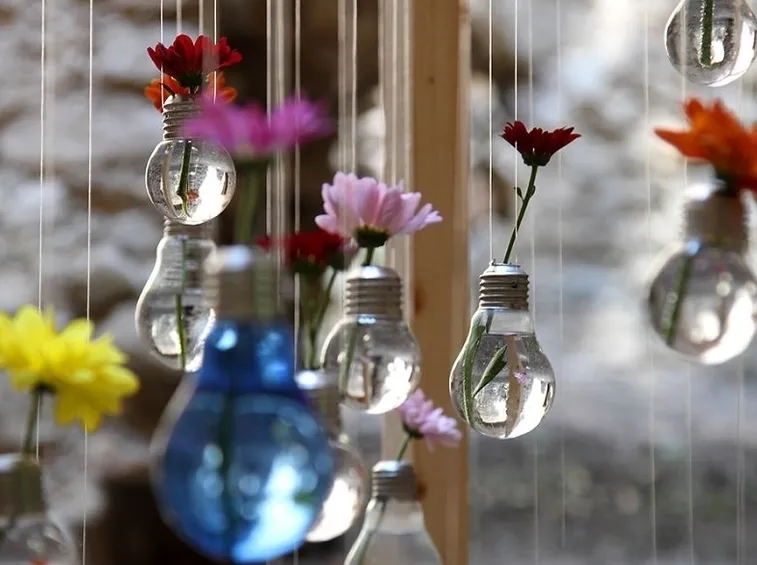 lampadine come porta fiori
