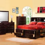 Letto contenitore in legno con cassetti