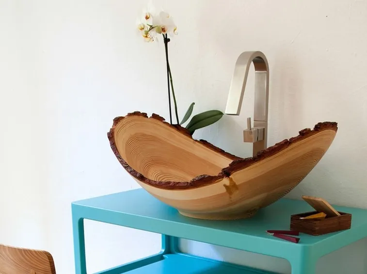 lavabo in legno moderno