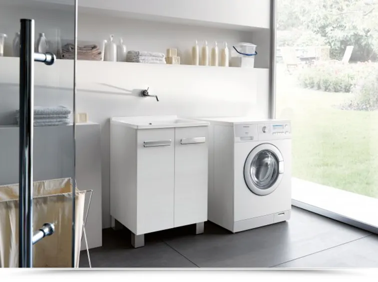 Lavabo da lavanderia con mobile - Acqua Ceramica