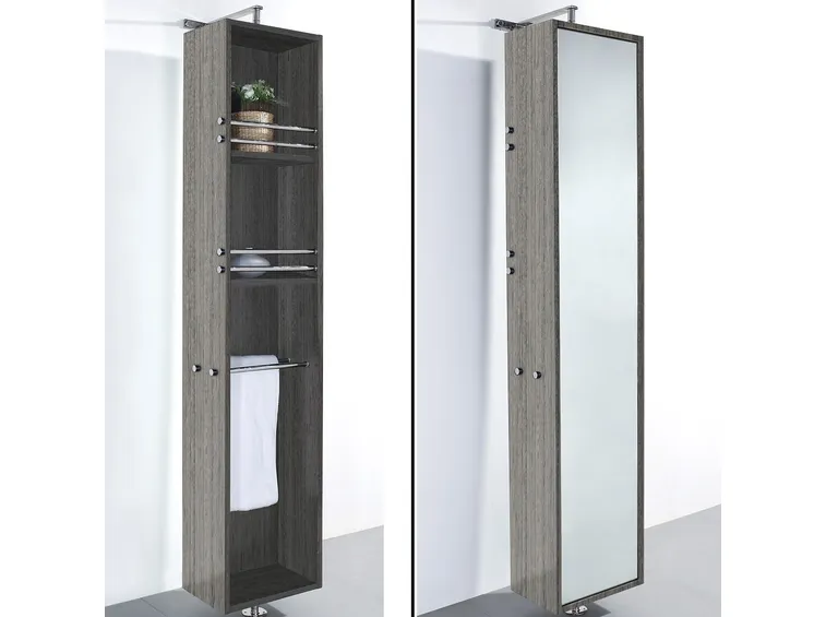 specchio con contenitore per bagno