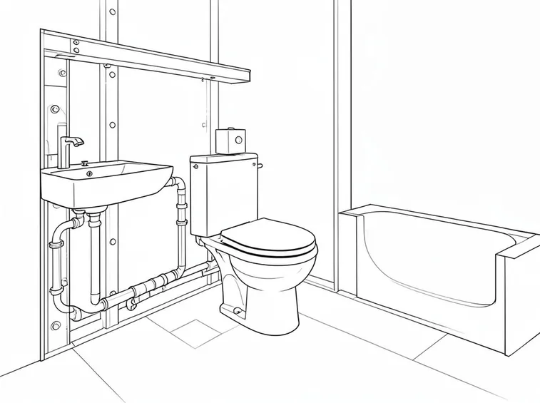 Schema di installazione di un trituratore wc