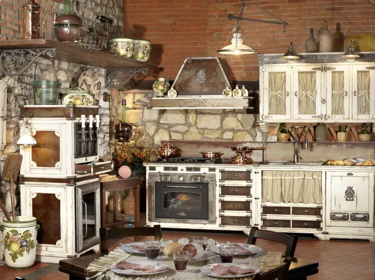 cucina in muratura rustica