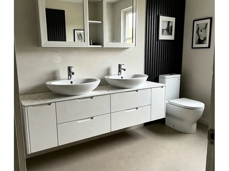 Doppio lavabo con mobile