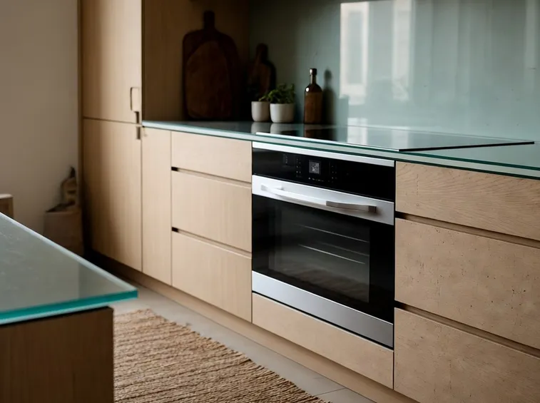 piano cucina in vetro