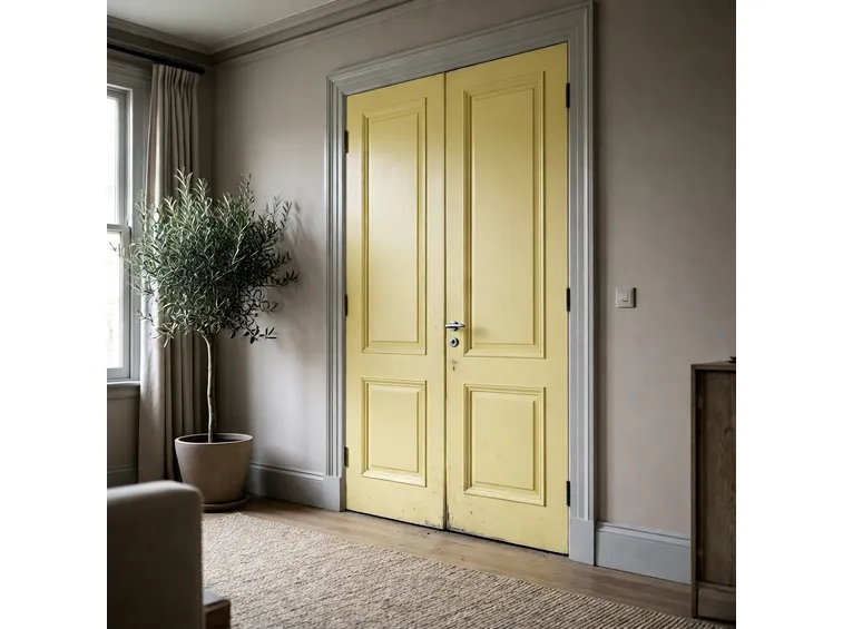 Porta a battenti gialla