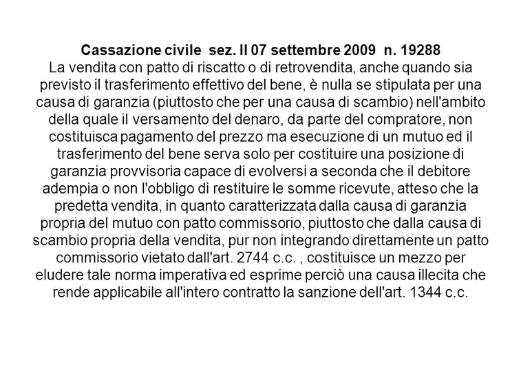 vendita con patto di riscatto