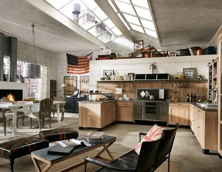 esempio di interni industrial style