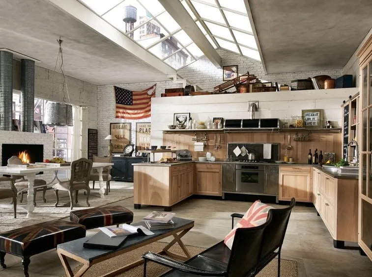 esempio di interni industrial style