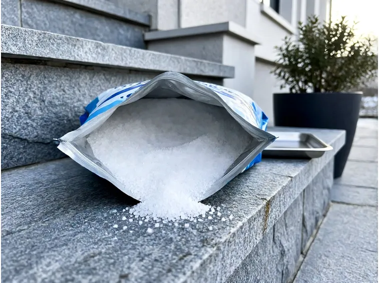 Sale e disgelanti: quale scegliere in base al materiale dei gradini