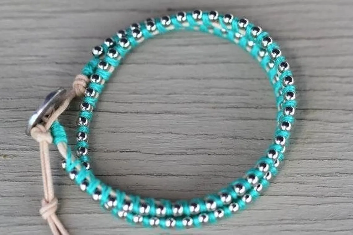 bracciale con filo di cotone e catena