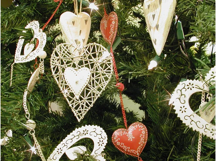 decori per albero di Natale shabby