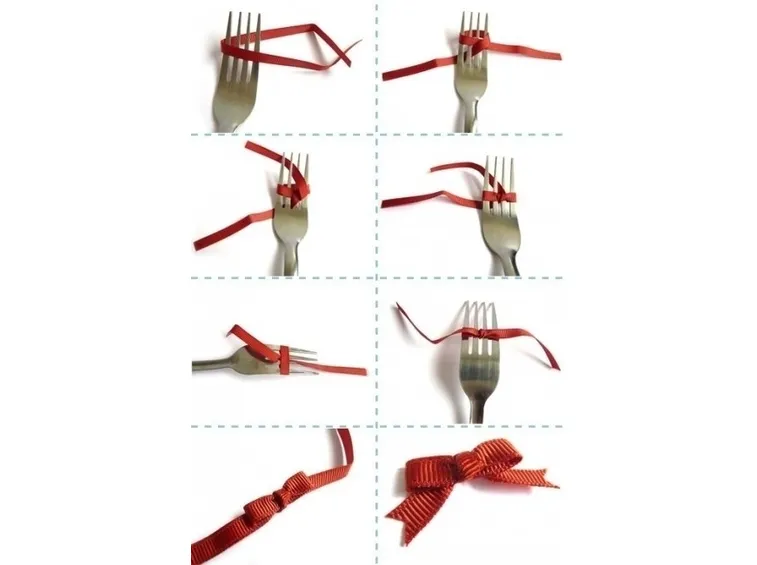 fare fiocco con forchetta