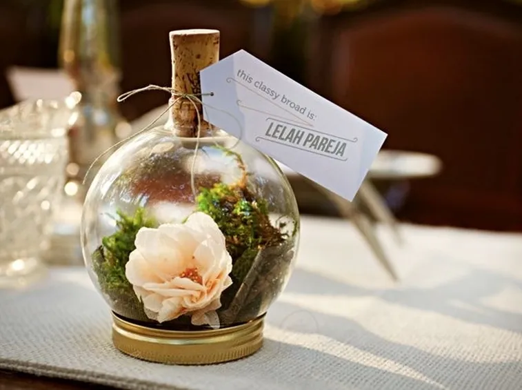 segnaposto con fiore