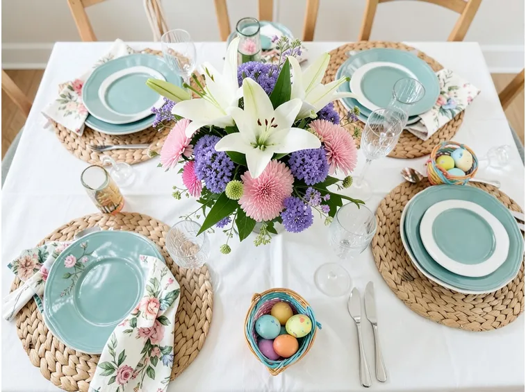 tavola decorata per Pasqua