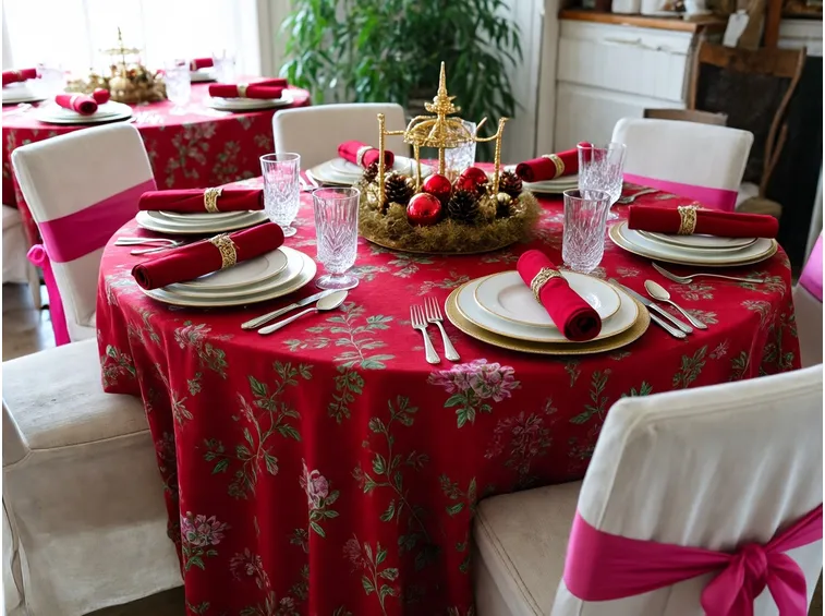 tavola natalizia in rosso