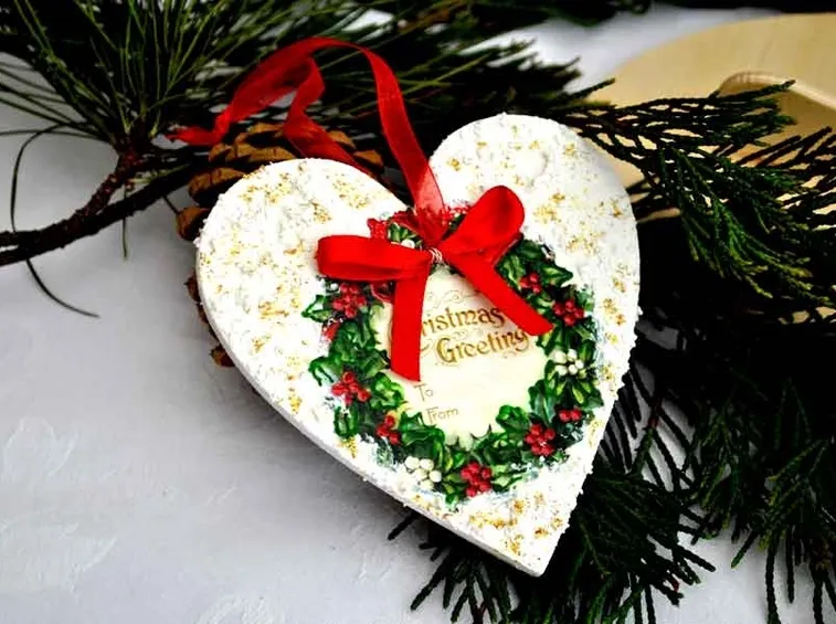 cuore natalizio da appendere