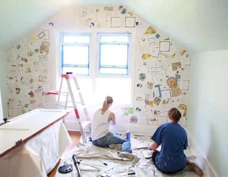 Decoupage pareti salone