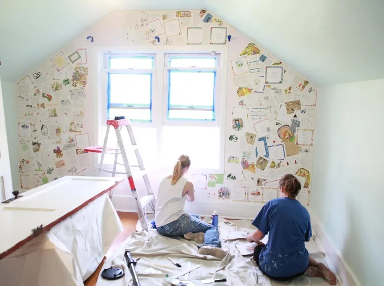 Decoupage pareti salone