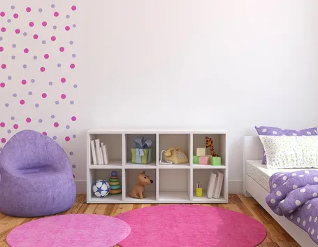 stencil per cameretta bambini a pois