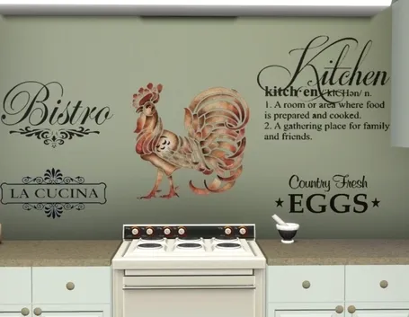 Decoupage stencil cucina
