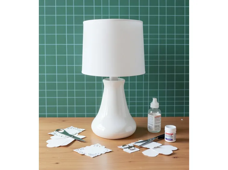 fare decoupage su lampada