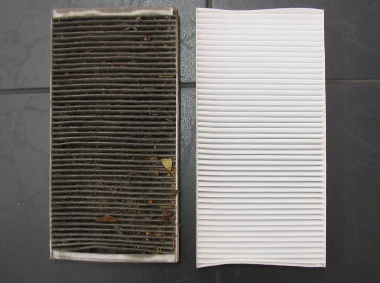 filtro antipolline usato e nuovo