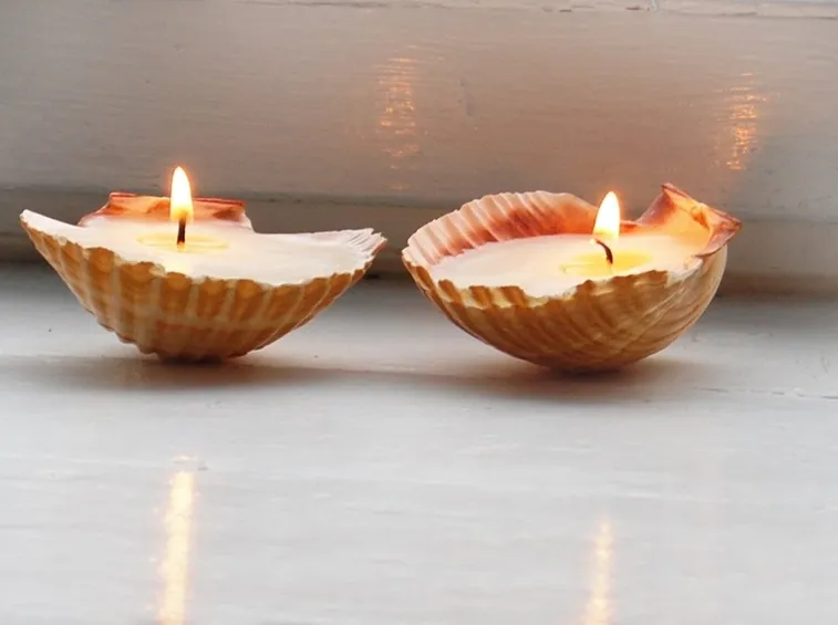 candele in conchiglie