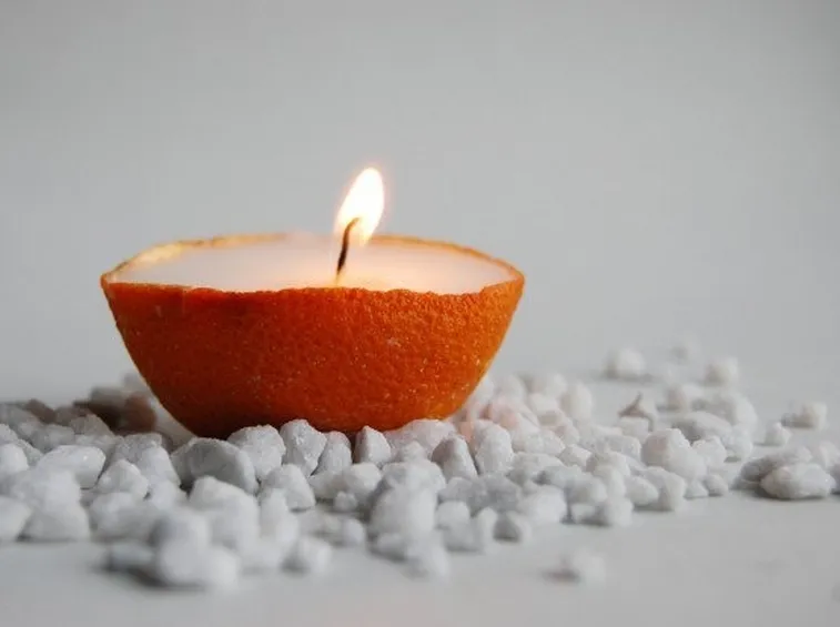 candele in buccia d'arancia