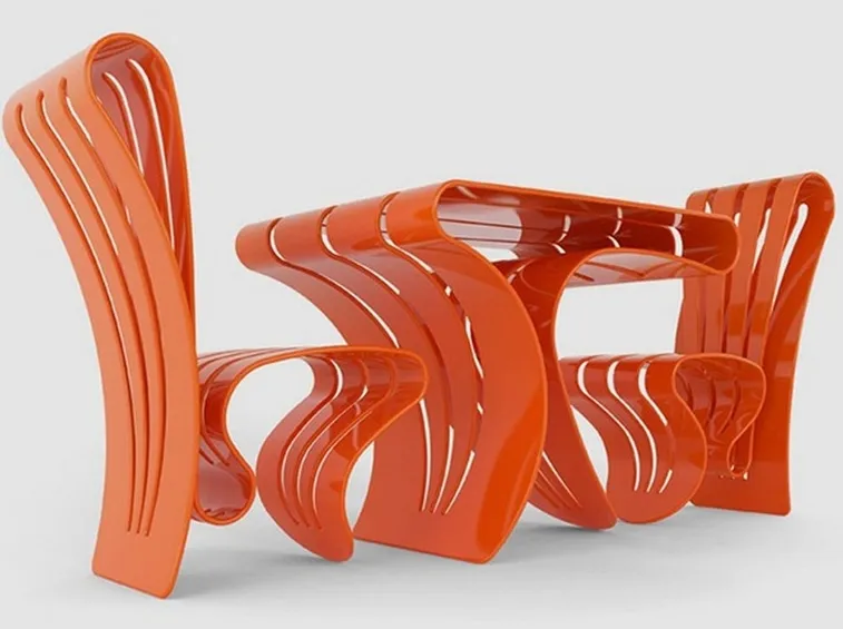 tavolino e sedie in corian