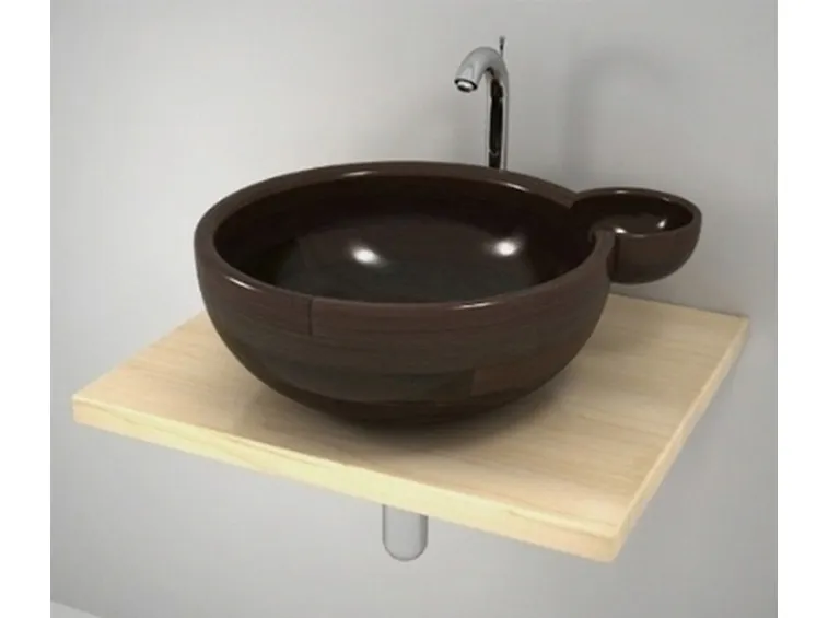 lavabo da appoggio marrone