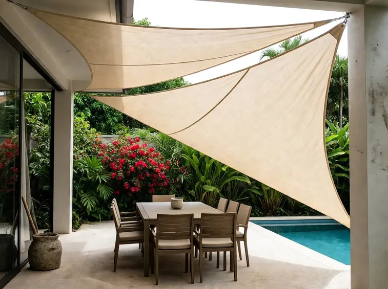 tenda a vela per giardino