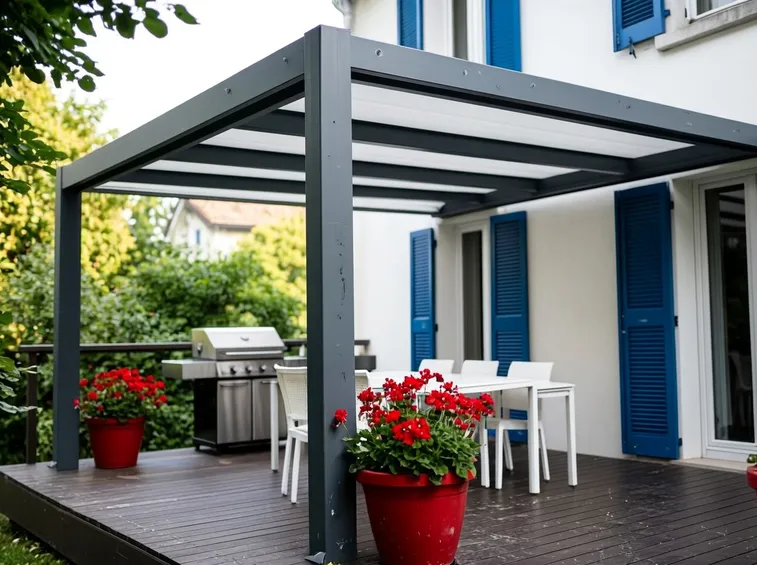 Struttura per tettoia in pvc