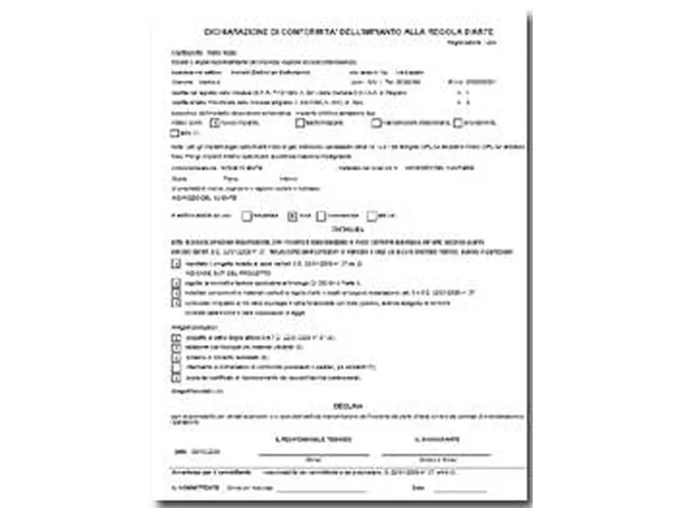 modulo dichiarazione di conformità