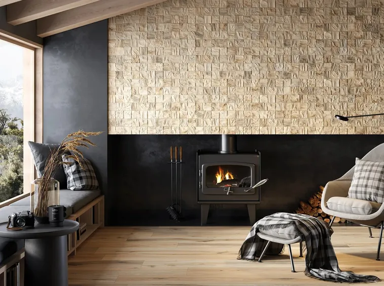 Tiraggio e canna fumaria fredda (foto Stufa a legna Rondine Ceramica Timeless 3D)