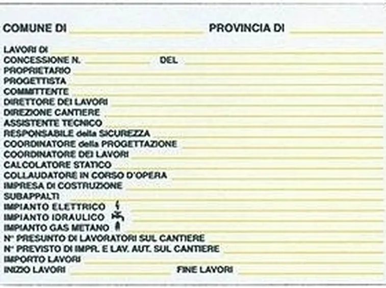 Cartello di cantiere
