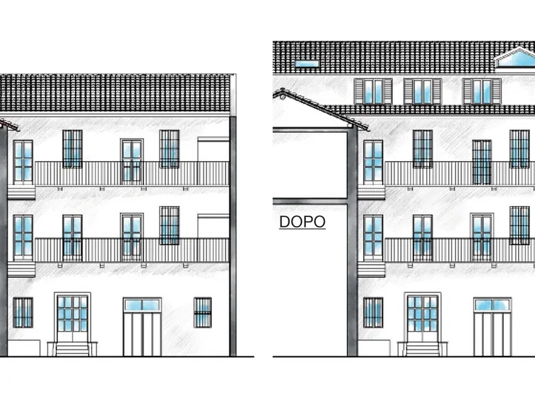 Sopraelevazione con rifacimento della copertura in legno