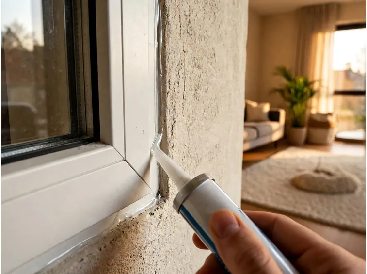 Sigillare fessure tra telaio e muro con silicone