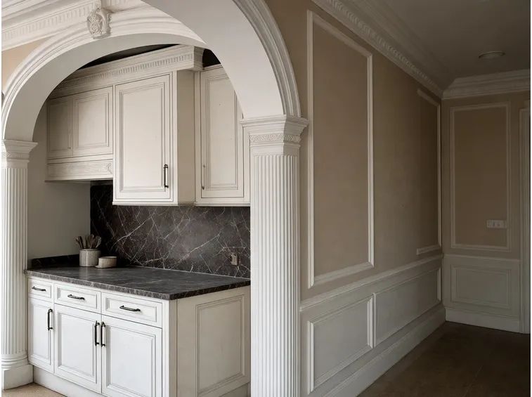 Arco in gesso in cucina