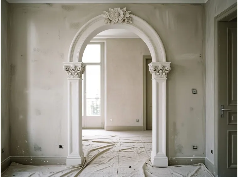 Cornice in gesso decorata