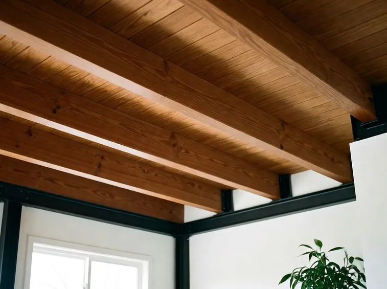 Soffitto con travi lamellari