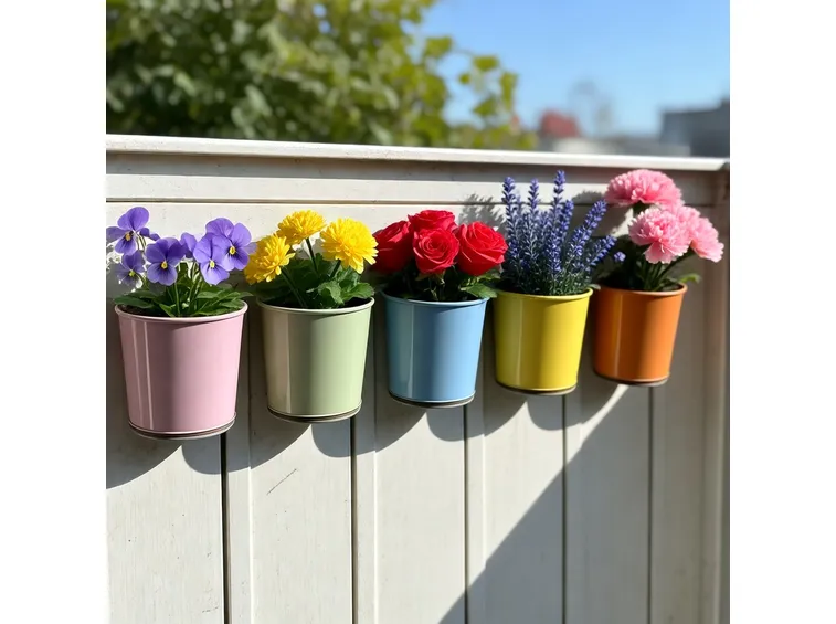 Doppio portavaso da balcone