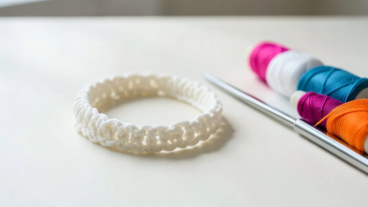 bracciale con filo di cotone e catena fai da te