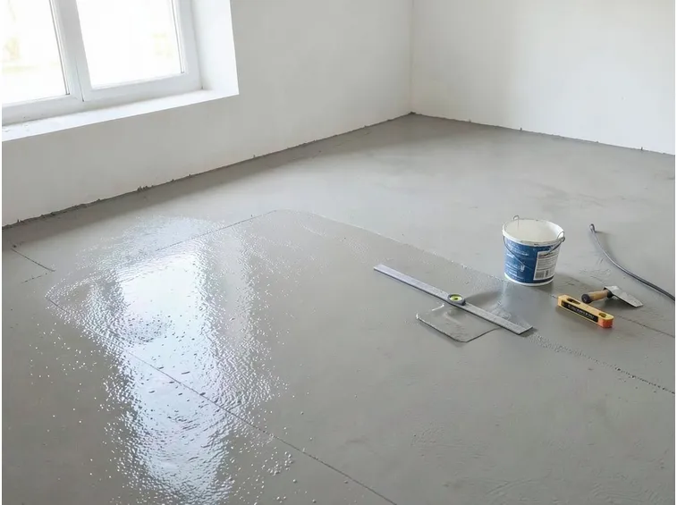 Pavimento in cemento posa,livellamento