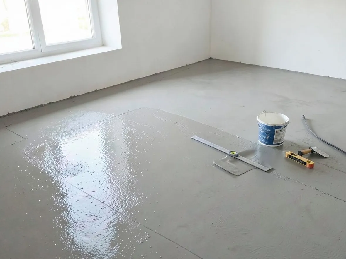 Pavimento in cemento posa,livellamento