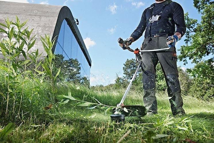 Decespugliatore in azione